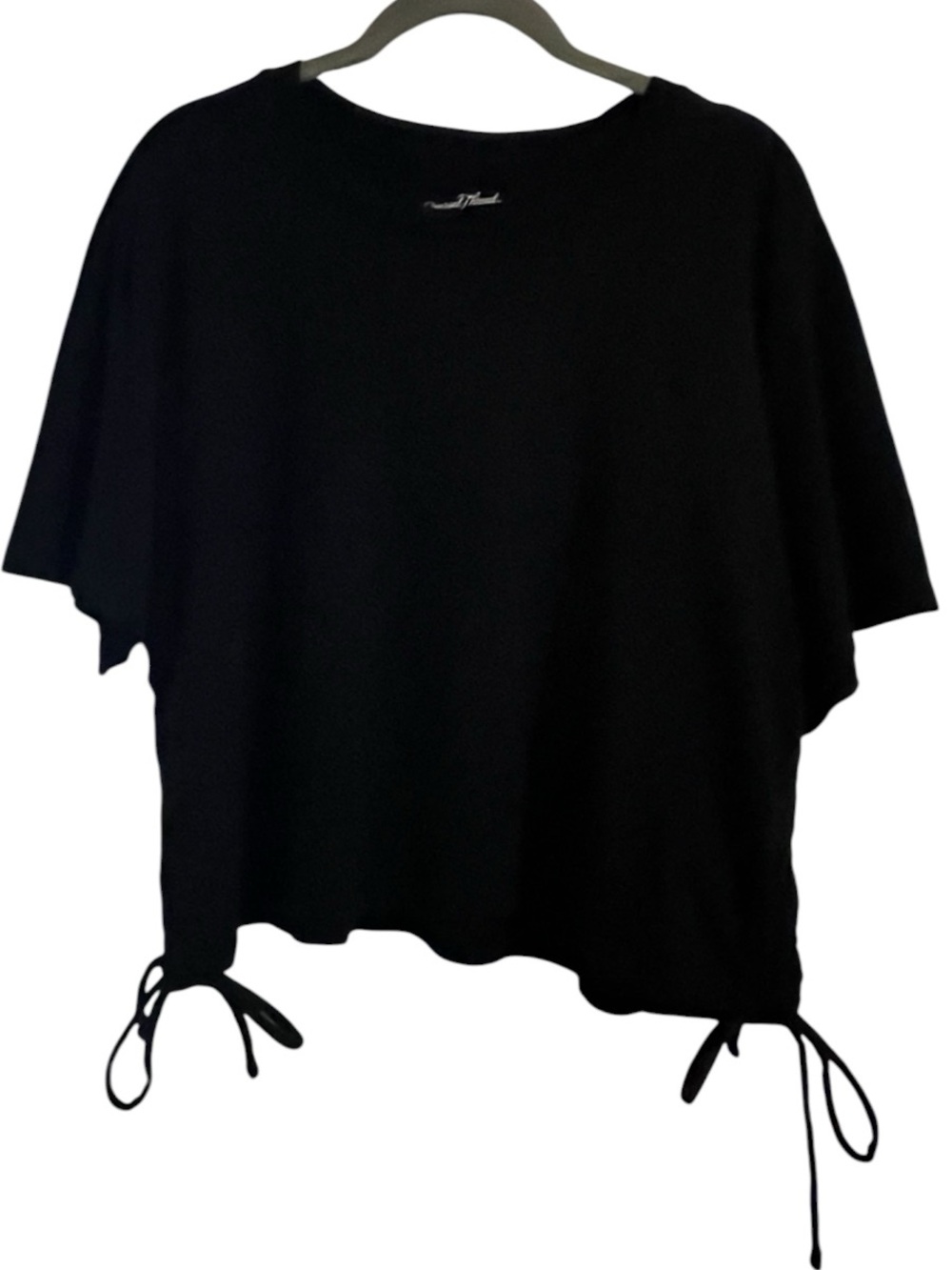 Universal Thread Black Short Sleeve Cinch-Tie  Cropped Tee. Size XL